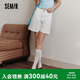 森馬（Semir）牛仔褲女夏季涼感抑菌做舊顯瘦A字直筒褲2028復古寬松風短褲潮流