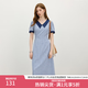 范思藍恩格紋miu系學院風連衣裙2025夏季新款少女氣質通勤2699 海鹽梔子藍 M