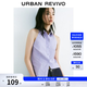 UR2026夏季新款女裝撞色條紋系帶無袖開襟襯衫UYU260013+ 淺紫條紋 M