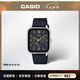 卡西歐（CASIO）月相手表 方形指針石英簡約優雅情侶手表小方塊 指針考試石英表 MTP-M305L-1A2VDF