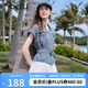 百圖女裝2026年夏季新款潮流高級(jí)感短袖襯衫氣質(zhì)軟牛仔上衣女2604T44
