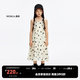 little MO&Co.童裝夏裝女童萊賽爾無袖吊帶背心蛋糕連衣裙 米杏色 140 140/68