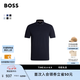 雨果博斯BOSS【禮物100%棉多色】男士26夏季棉短袖Polo衫BOSSPolo 404-深藍色 L