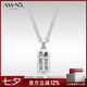 AWNL北歐正品|騎士十字勛章項鏈畢加索石S925銀現代護符男士生日禮物 【品牌禮盒】 【鈦鋼鏈款】55cm