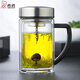 希諾（HEENOOR）雙層帶手柄玻璃杯大容量泡茶杯帶濾網(wǎng)男女士高檔水杯隔熱防燙杯子 小樹圖案（XN-6720） 290ml 帶手柄（禮盒裝）