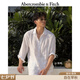 Abercrombie & Fitch經典小麋鹿圖案美式情侶舒適老錢風亞麻襯衫26春夏男裝125-6041 白色 L (180/108A)