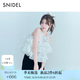 SNIDEL襯衫女26春夏新品甜美圓領無袖雙層荷葉邊提花上衣SWFB261175 圓點圖案 均碼 (F)