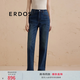 ERDOS 修身顯瘦9分小直筒褲復古休閑百搭女士牛仔褲 可水洗 經典藍 S 160/64A
