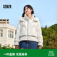 森馬（Semir）羽絨服女設(shè)計(jì)感拼接假兩件寬松時(shí)尚2024冬季連帽外套潮酷 本白(白鴨絨)10101 S