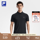 FILA 菁英POLO斐樂(lè)官方男子針織短袖POLO衫2026夏季新款防曬上衣 深黑-BK XL 180/100A/XL