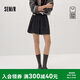森馬（Semir）商場同款|半身裙女冬季毛呢格紋A字裙含羊毛2025短裙101725120001