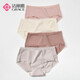 潔麗雅4條裝新款中腰蕾絲邊純棉襠女士?jì)妊澨嵬瓮笟馐孢m抗菌短褲內褲女 【4條裝】肉粉/淺黃/淺咖/淺粉 XL (建議115-125斤)