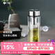 萬象（WANXIANG）抗菌雙層玻璃杯禮盒裝V48RgL商務便攜鈦銀色水杯370ml車載辦公杯