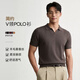 PERRY BURRY超精桑蠶絲羊毛衫老錢風男裝polo短袖毛衣 云茶 L 175/92A
