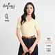伊芙麗（eifini）秦嵐代言小v領珍珠扣肌理感針織衫女2026夏季新品顯瘦毛衫 黃色 M 105-115斤