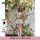 DZZIT地素半身裙夏季米白色拼接腰頭蕾絲蛋糕裙3J2S2239B 米白色 XS