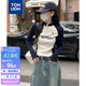 唐獅（TonLion）2026長袖T恤女立領拉鏈袖子拼接美式復古休閑氣質高級感