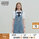 Teenie Weenie小熊女裝春夏裝牛仔背帶短褲簡約時尚休閑通勤連體褲 淺藍色 S (160)