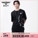 BOY LONDON黑色街頭風個性印花潮牌休閑短袖夏季男女同款T恤N01132 黑色 XS