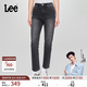 Lee【張凌赫代言】422修身中腰直腳黑灰色女牛仔褲休閑潮流A08048 黑灰色 26
