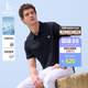 HAZZYS【涼感】哈吉斯男裝 夏季PHIZ系列上衣休閑短袖POLO衫男 藏青色NV L （175/96A 48）