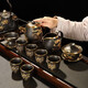 器美優(yōu)品 鑲金黑泥紫砂茶具套裝高檔宜興紫砂壺茶杯家用辦公送禮功夫茶具 紫砂黑泥-金鑲玉騰龍茶具
