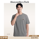 Abercrombie & Fitch經典小麋鹿圖案美式情侶純棉水洗T恤26夏男裝女裝124-6075 深灰色 M (180/100A)