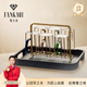 梵卡奇（FANKAQI）七夕禮物冷水壺玻璃耐高溫家用大容量白開水杯套裝涼水壺 六色透明杯+金珠杯架+莫蘭迪托盤
