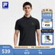FILA 斐樂官方男子針織短袖POLO衫2026夏季新款健身運動防曬上衣 深黑-BK L 175/96A/L