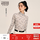 Teenie Weenie小熊女裝秋網紗長袖T恤打底衫碎花上衣 灰色 M 165