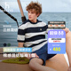 HAZZYS【華夫格】哈吉斯男裝 26新款夏季男上衣PHIZ短袖T恤男 藏青色NV XL （180/100A 50）