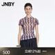 江南布衣（JNBY）【商場同款】26春夏新品T恤修身條紋皮膚衣圓領(lǐng)通勤短袖5Q5110470 599/紫色系 XL
