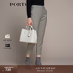 PORTS 寶姿【七夕禮物】秋冬新品女裝小腳口長褲LM9P050NFF115 曠原棕格紋 M (6)