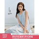 范思藍恩【徐若晗同款】腰精裙設計感背心連衣裙女夏無袖拼接裙子 淺水藍 M