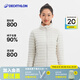 迪卡儂（DECATHLON）短款羽絨服輕薄薄外套戶外運動保暖內(nèi)膽排骨羽絨服TREK100 女款-珍珠白-立領(lǐng) M