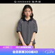 佐丹奴（Giordano）設計師款2026年夏條紋寬松娃娃領插肩短袖polo衫女18316202