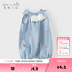 戴維貝拉（DAVE＆BELLA）夏款新品新生兒服裝嬰兒連體衣女寶寶哈衣 天藍色DBW14173-2A 90cm （建議身高80-90cm）
