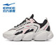 鴻星爾克女鞋運動(dòng)鞋秋冬季革面防水輕便百搭女士休閑女士增高跑步鞋子女 淺灰/正黑/蘑菇灰 38