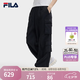 FILA 斐樂官方女裝梭織長褲2026夏季新款褲子防曬涼感寬松工裝褲 正黑色-BK L 170/70A/L