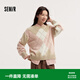 森馬（Semir）森柔|毛衣女冬菱形格撞色落肩圓領寬松套頭衫慵懶學院風毛衫 紅咖色調00365 M