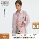 Teenie Weenie小熊女裝春秋清新休閑少女輕薄舒適格紋襯衫外套襯衣 粉色 L