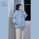 Jret2025套裝女學(xué)生女裝中長(cháng)款衛衣女+休閑闊腿褲子單/套裝加絨 淺藍加絨衛衣(單件) L 建議100-115斤