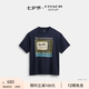蔻馳（COACH）【七夕禮物】奧萊男士EVERYDAY拼貼裝飾棉質型短袖T恤舒適百搭 海軍藍色 M