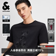 杰克·瓊斯（JACK&JONES）26年男裝短袖t恤男夏季新款純棉休閑半袖T恤男士法斗犬狗重磅刺繡 黑色E40 M (175)