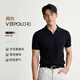 PERRY BURRY超精桑蠶絲羊毛衫老錢風男裝polo短袖毛衣 黑色 L 175/92A