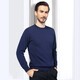 AMURS愛(ài)繆斯商務(wù)休閑羊毛衫 中年男士寬松款純羊毛圓領(lǐng)毛衣 藏青 48B（130斤~145斤）