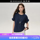 佐丹奴（Giordano）設計師款T恤女夏季新款女士圓領寬松花苞短袖上衣18325917