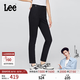 Lee【張凌赫代言】26早秋新品五袋款修身窄腳萊卡牛仔褲黑色女休閑潮 黑色 28
