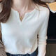 妙奕嘉打底衫女秋冬內(nèi)搭女針織衫女秋季女裝黑白色t恤女長(zhǎng)袖上衣女修身 小V領(lǐng)針織打底衫【白色】