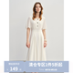 獨束大碼女裝氣質(zhì)通勤收腰連衣裙2025夏季新品時尚胖mm收腰中長裙 月光白 2XL （尺碼：4）